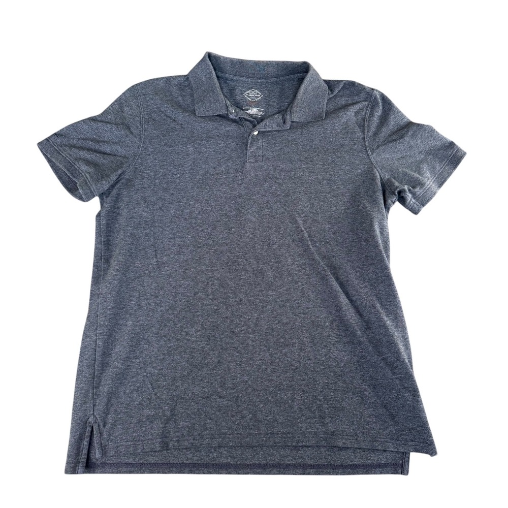 St Johns Bay Comfort Flex Polo Shirt Mens Large Gray Short Sleeve Classic Fit